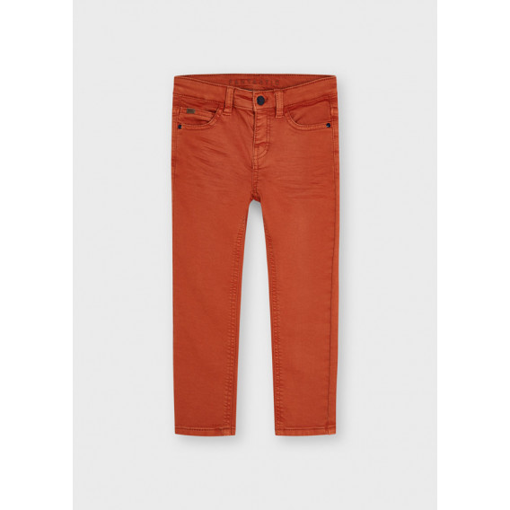 Μαλακό λεπτό μακρύ παντελόνι για αγόρι, πορτοκαλί Mayoral 287693 