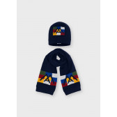 Σετ καπέλο και κασκόλ με στάμπα, για αγόρι, μπλε ναυτικό Mayoral 287812 
