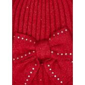 Σετ καπέλο, φουλάρι και γάντια με απλικέ πούλιες για κορίτσι, κόκκινο Mayoral 287820 2