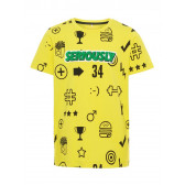 Μπλουζάκι από οργανικό βαμβάκι σε κίτρινο χρώμα για αγόρι Name it 28884 