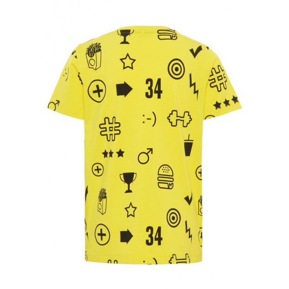 Μπλουζάκι από οργανικό βαμβάκι σε κίτρινο χρώμα για αγόρι Name it 28885 2