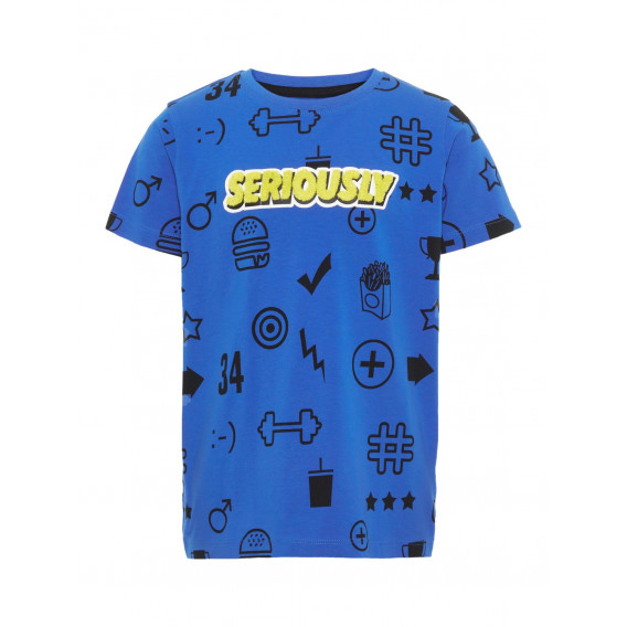 Μπλουζάκι από οργανικό βαμβάκι σε μπλε χρώμα για αγόρι Name it 28887 