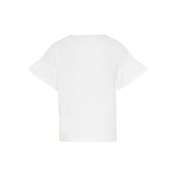 Κοντομάνικη βαμβακερή μπλούζα με ασπρόμαυρη σταμπα για κορίτσι Name it 28905 2