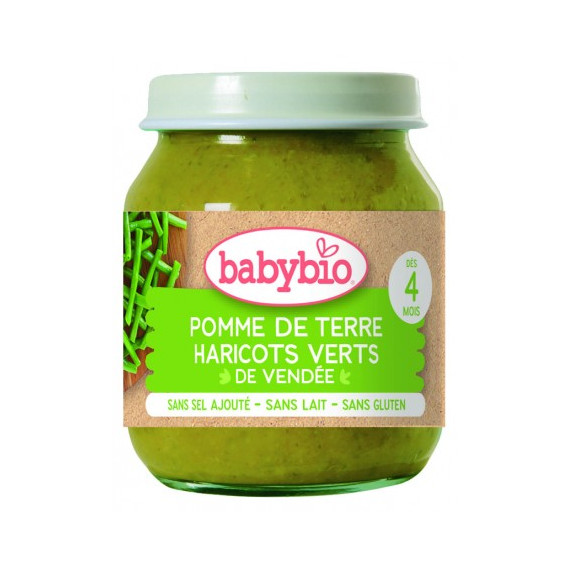 Βιολογικός Πουρές λαχανικών με πράσινα φασόλια και πατάτες, βάζο 130 γρ. Babybio 289437 