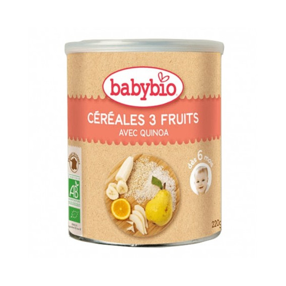 Βιολογικός Χυλός για μωρά με κινόα και φρούτα, κουτί 220 γρ. Babybio 289456 
