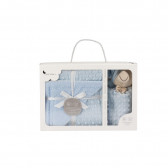 Βρεφική κουβέρτα 80 x 100 cm με μαλακό αρκουδάκι, μπλε Inter Baby 289494 7