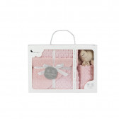 Βρεφική κουβέρτα 80 x 100 cm με απαλό αρκουδάκι, ροζ Inter Baby 289495 7