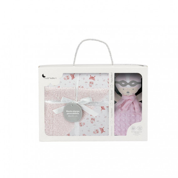 Βρεφική κουβέρτα 80 x 100 cm με απαλό παιχνίδι, σε ροζ χρώμα Inter Baby 289499 7