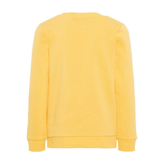 Βαμβακερή μπλούζα με 3D απλικέ ροδάκινο κίτρινο για ένα κορίτσι Name it 28966 2