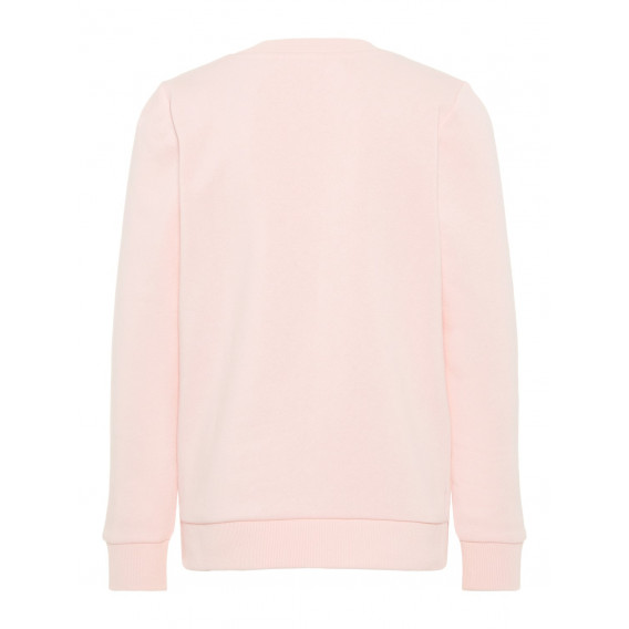 Ροζ βαμβακερή μπλούζα με τρισδιάστατο απλικέ ροδάκινο για κορίτσι Name it 28970 2