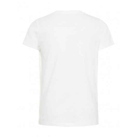 Βαμβακερή μπλούζα λευκού χρώματος με διακριτικές πούλιες Name it 28973 2