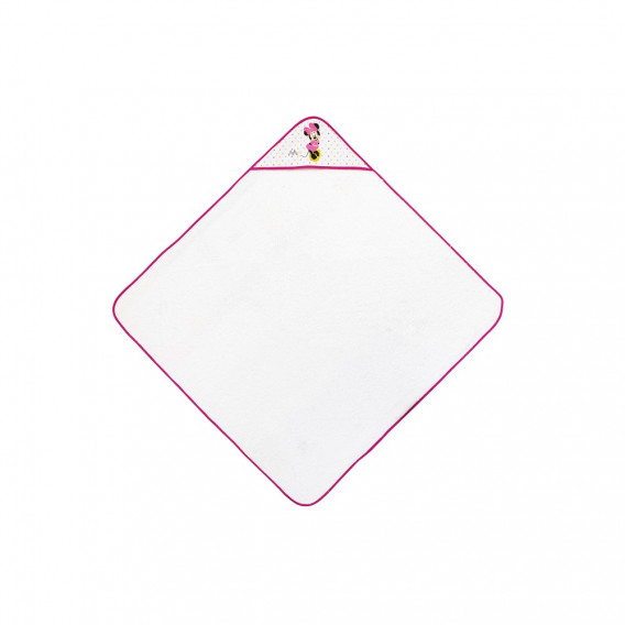 Βρεφική πετσέτα μπάνιου MINNIE, 100 x 100 cm, σε λευκό και ροζ χρώμα Inter Baby 289802 2