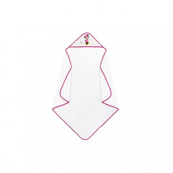 Βρεφική πετσέτα μπάνιου MINNIE, 100 x 100 cm, σε λευκό και ροζ χρώμα Inter Baby 289804 4
