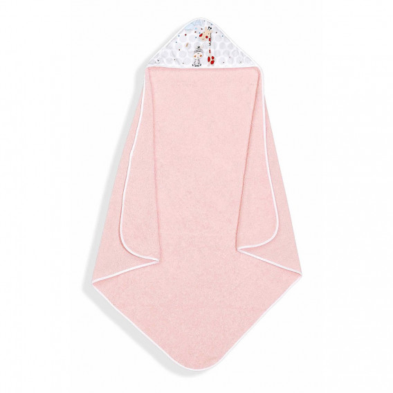 Βρεφική πετσέτα μπάνιου JUNGLA σετ με λάμπα Συννεφάκι, 100 x 100 cm, ροζ Inter Baby 289807 3