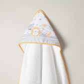 Βρεφική πετσέτα μπάνιου ANIMALITOS, 100 x 100 cm, πορτοκαλί και λευκό Inter Baby 289815 5