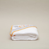 Βρεφική πετσέτα μπάνιου ANIMALITOS, 100 x 100 cm, πορτοκαλί και λευκό Inter Baby 289818 8