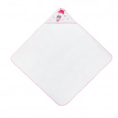 Βρεφική πετσέτα μπάνιου PARACAIDISTA, 100 x 100 cm, λευκή και ροζ Inter Baby 289823 2