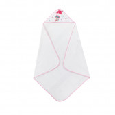 Βρεφική πετσέτα μπάνιου PARACAIDISTA, 100 x 100 cm, λευκή και ροζ Inter Baby 289824 3