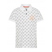 Μπλουζάκι από οργανικό βαμβάκι με γιακά σε λευκό χρώμα για αγόρι Name it 28987 