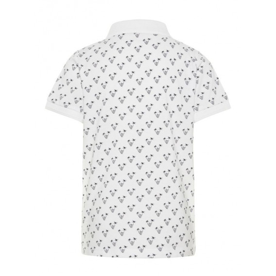 Μπλουζάκι από οργανικό βαμβάκι με γιακά σε λευκό χρώμα για αγόρι Name it 28988 2