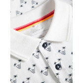 Μπλουζάκι από οργανικό βαμβάκι με γιακά σε λευκό χρώμα για αγόρι Name it 28989 3