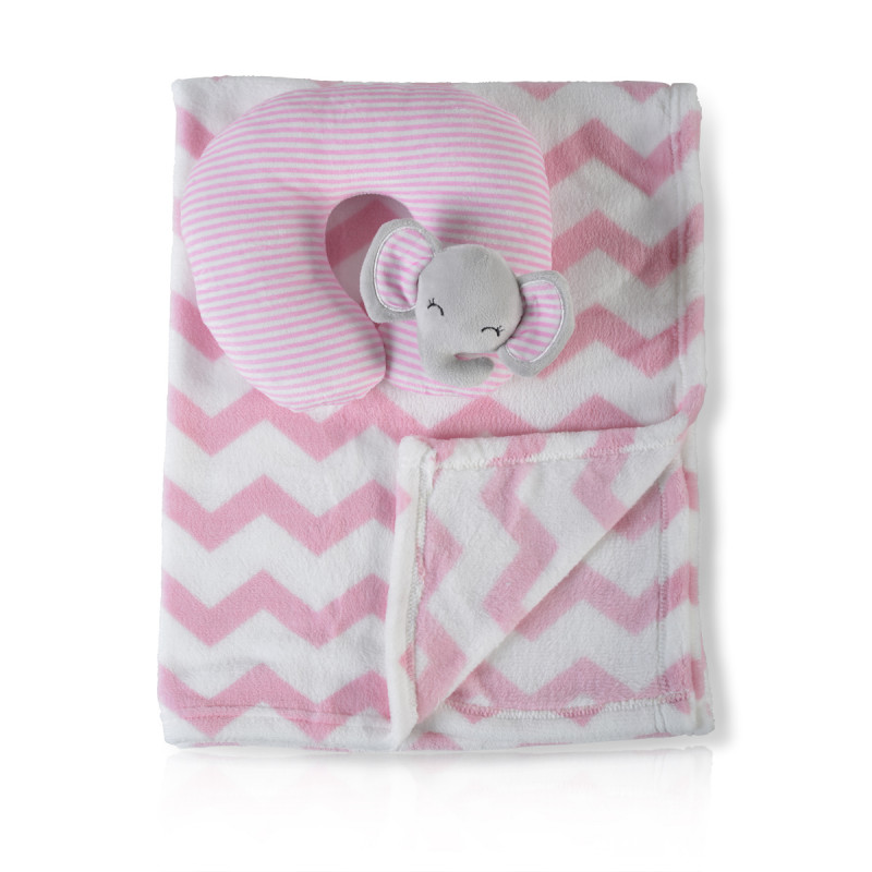 Κουβέρτα με μαξιλάρι Sammy, 90 x 75 cm, ροζ  289901