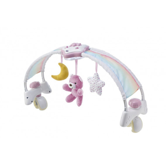 Διακοσμητικό παιδικού κρεβατιού με μουσική και παιχνίδια Rainbow, ροζ Chicco 289917 