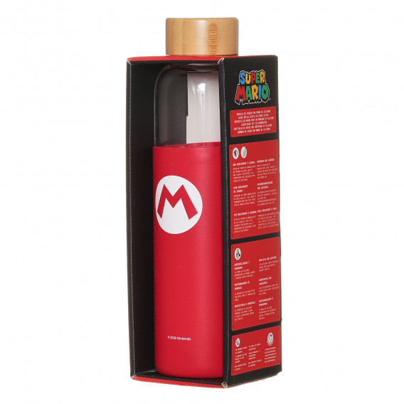 Γυάλινο μπουκάλι με θήκη σιλικόνης Mario, 585 ml Super Mario 290180 4