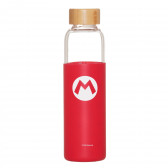 Γυάλινο μπουκάλι με θήκη σιλικόνης Mario, 585 ml Super Mario 290181 
