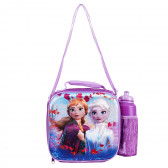 Σετ πολυεστερικής θερμομονωτικής τσάντας, με τρισδιάστατη εικόνα και αθλητικού μπουκαλιού 530 ml, FROZEN II Frozen 290600 2