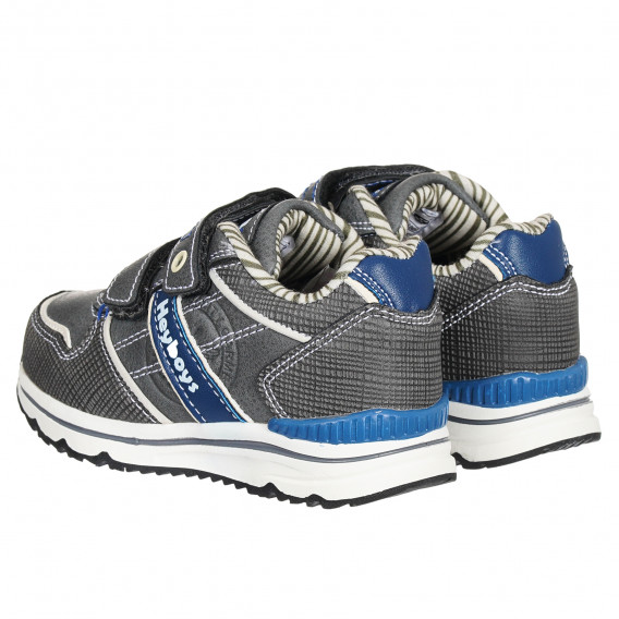 Αθλητικά παπούτσια Star με μπλε λεπτομέρειες, σε σκούρο γκρι χρώμα Star 291217 2