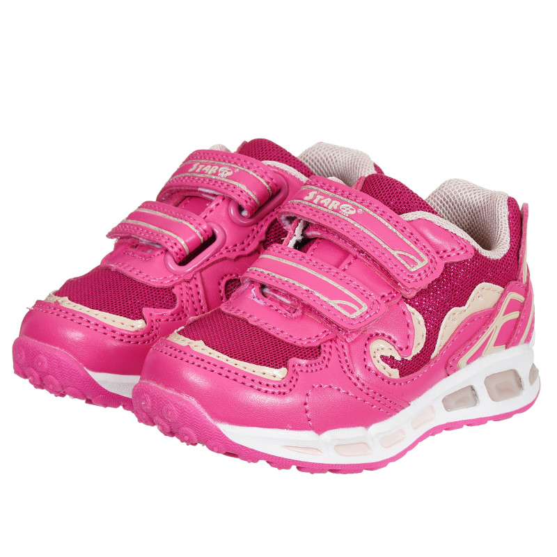 Sneakers LED με λαμπερές λεπτομέρειες, ροζ  291227