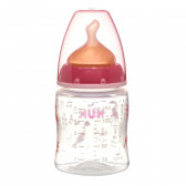 First Choice μπουκάλι πολυπροπυλενίου σε ροζ χρώμα με πιπίλα μέσης ροής για ηλικία 0-6 μηνών, 150 ml. NUK 291330 3
