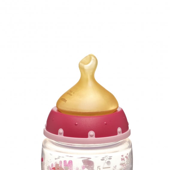 First Choice μπουκάλι πολυπροπυλενίου σε ροζ χρώμα με πιπίλα μέσης ροής για ηλικία 0-6 μηνών, 150 ml. NUK 291331 4
