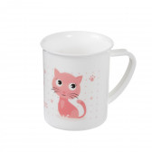 Πλαστικό σετ σίτισης 5 τεμαχίων με γατάκι - λευκό και ροζ, Happy Animals Canpol 291543 2