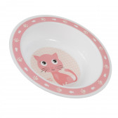 Πλαστικό σετ σίτισης 5 τεμαχίων με γατάκι - λευκό και ροζ, Happy Animals Canpol 291544 3