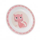 Πλαστικό σετ σίτισης 5 τεμαχίων με γατάκι - λευκό και ροζ, Happy Animals Canpol 291545 4