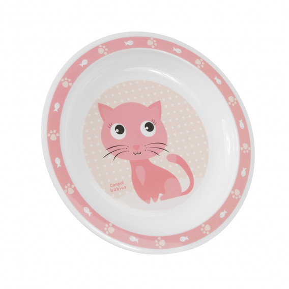 Πλαστικό σετ σίτισης 5 τεμαχίων με γατάκι - λευκό και ροζ, Happy Animals Canpol 291545 4