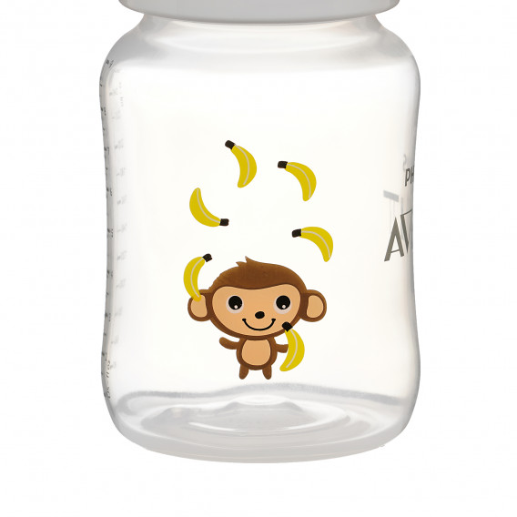 Αντι-κολικό μπουκάλι πολυπροπυλενίου με αργή πιπίλα, μέτρια ροή, 1+ μήνα, 260 ml, Monkey Philips AVENT 291695 3