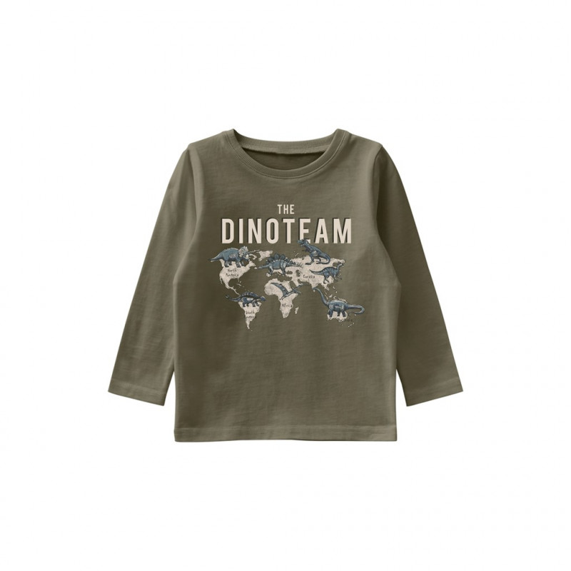 NAME IT μπλουζάκι από πράσινο οργανικό βαμβάκι με στάμπα 'Dino team' για αγόρια  291883