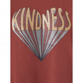 NAME IT κόκκινο βαμβακερό μπλουζάκι με στάμπα 'Kindness', για κορίτσια Name it 291957 3