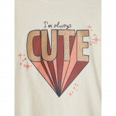 NAME IT μπεζ βαμβακερό μπλουζάκι με στάμπα 'Cute',  για κοριτσάκια Name it 291973 3