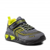 Μαύρα αθλητικά παπούτσια με κίτρινες λεπτομέρειες και φωτάκια Geox 292130 