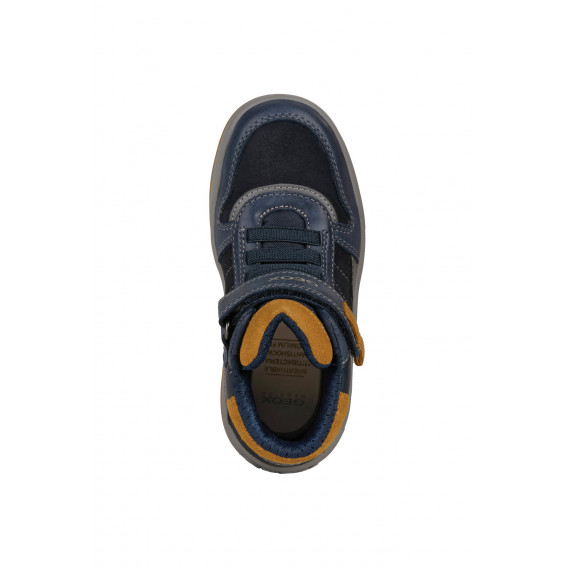 Ψηλά αθλητικά παπούτσια Geox με καφέ λεπτομέρειες, σε σκούρο μπλε χρώμα Geox 292149 4