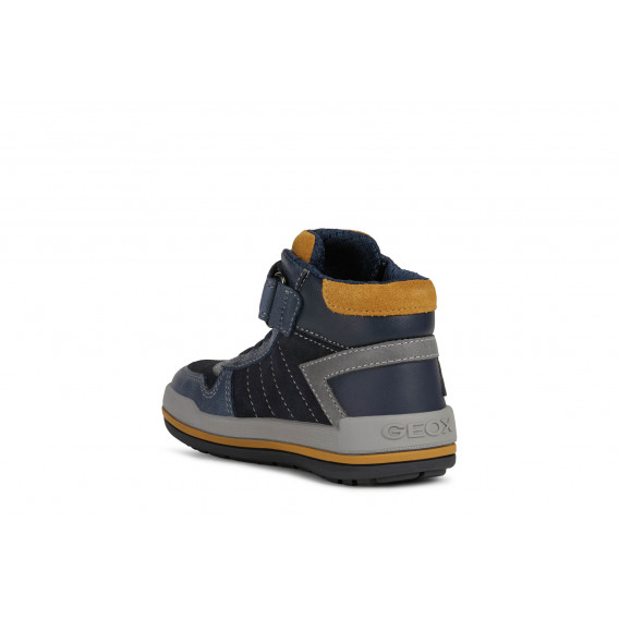 Ψηλά αθλητικά παπούτσια Geox με καφέ λεπτομέρειες, σε σκούρο μπλε χρώμα Geox 292150 3