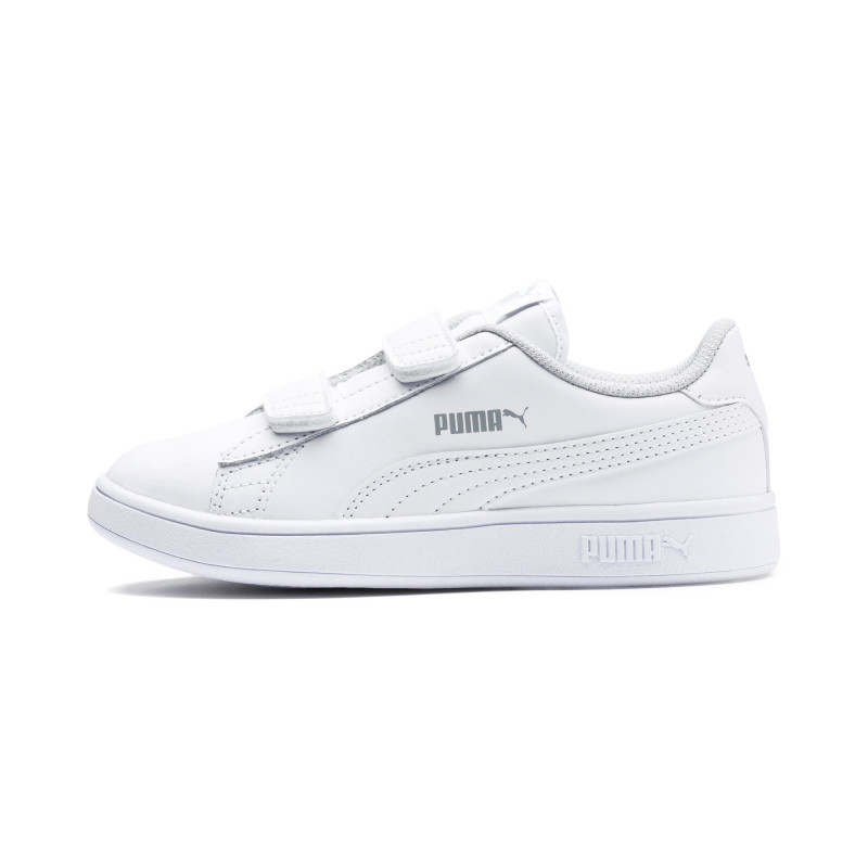 Δερμάτινα sneakers Puma Smash V2 με το λογότυπο της μάρκας, λευκά  292242