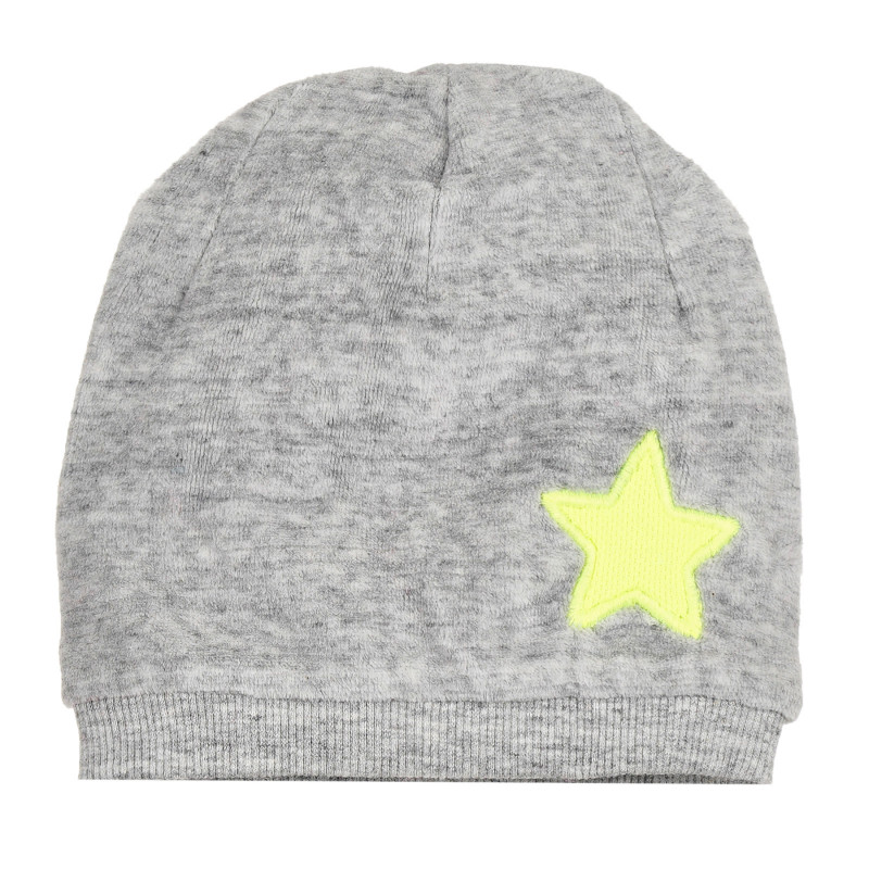 Βαμβακερό καπέλο με απλικέ αστέρι, γκρι  292324