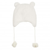 Χειμερινό καπέλο με pompom, λευκό Cool club 292378 4