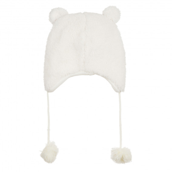 Χειμερινό καπέλο με pompom, λευκό Cool club 292378 4