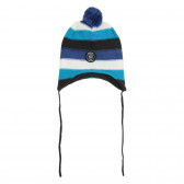 Χειμερινό καπέλο με pompom και ριγέ στάμπα, μπλε Cool club 292458 